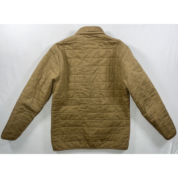 Alex Crane Quilted Jacket Brown Tan Men’s Size XS Collared Button Down Coat - Picture 2 of 7